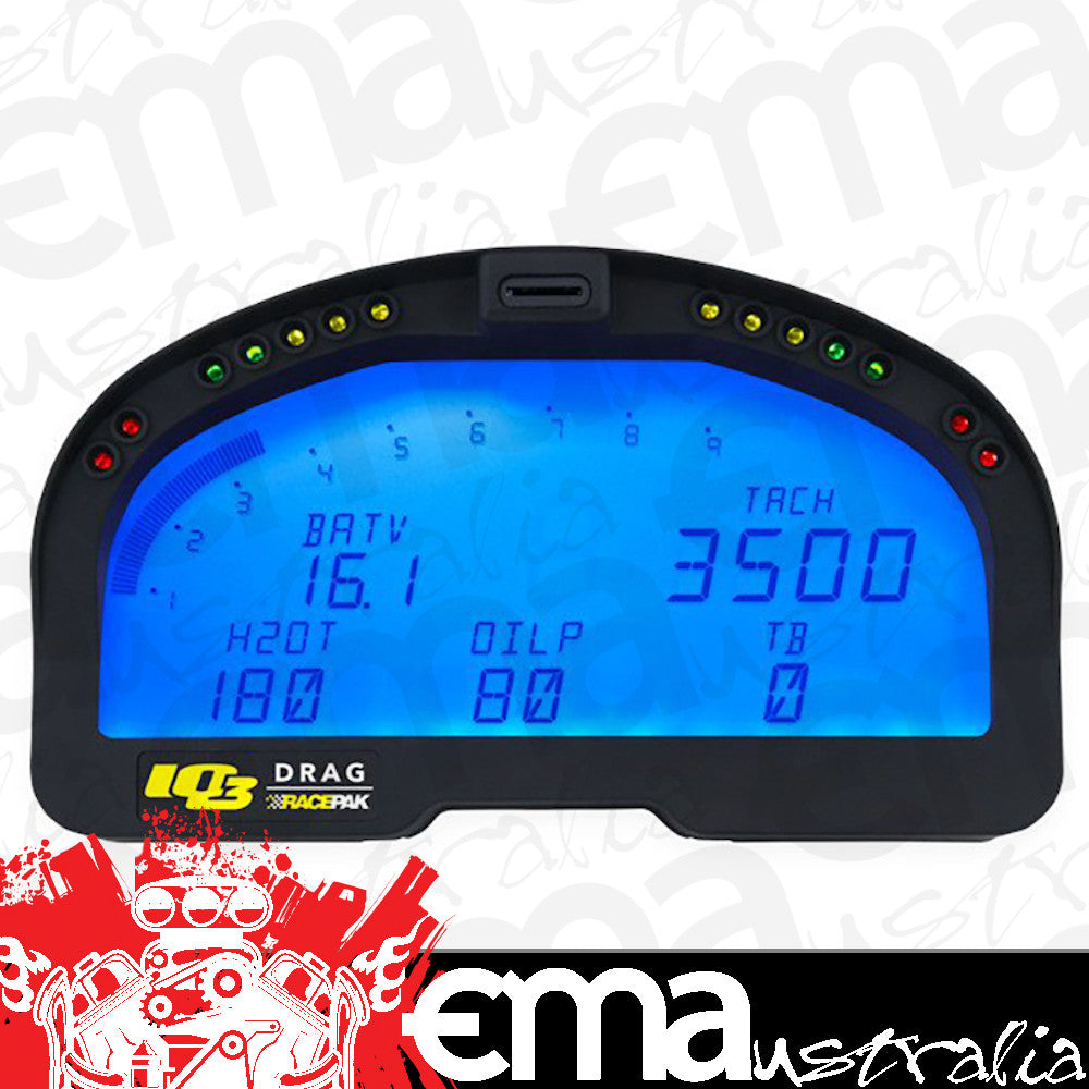 Racepak R250-DS-IQ3D Iq3 Drag Logger Dash Blue Backlight Display Up To 28 Inputs