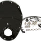 Aeroflow AF64-4350BLK Sb Chev 350 V6 2 Piece Timing Cover Kit Billet Black