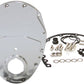 Aeroflow AF64-4350S Sb Chev 350 V6 2 Piece Timing Cover Kit Billet Silver