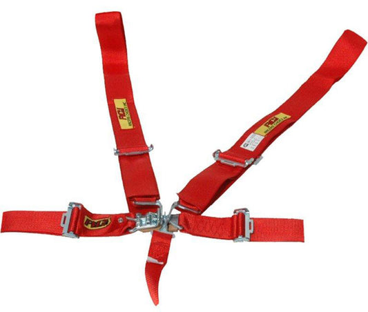 RCI RCI9210B 5 Point 3" Latch Type Racing Harness Red Pull Down Type