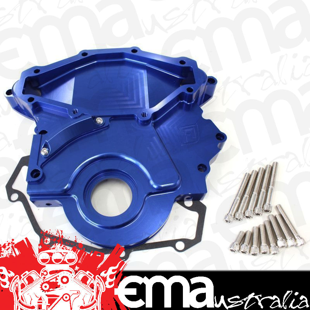 AEROFLOW BILLET TIMING COVER AF64-4358 SUIT HOLEN 253-304-308 V8 BLUE FINISH