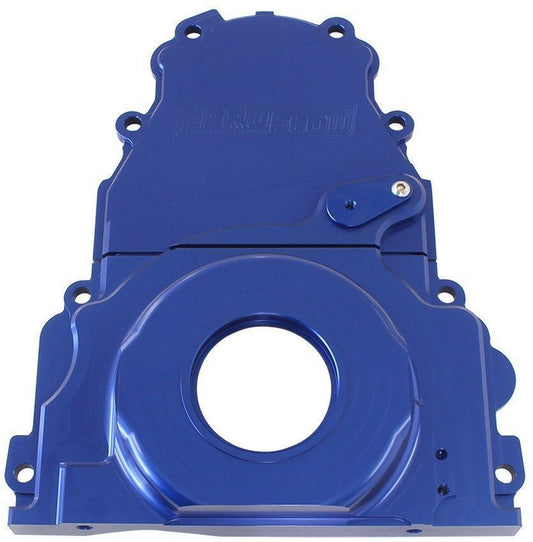 Aeroflow AF64-4361 Holden / Chev LS Billet 2 Piece Timing Cover Blue Anodised