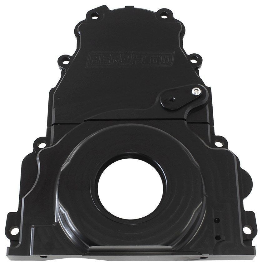 Aeroflow AF64-4361BLK Holden / Chev LS Billet 2 Piece Timing Cover Black Anodised