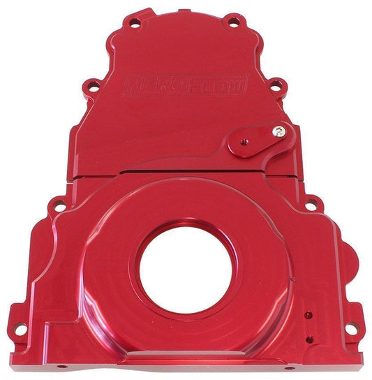 Aeroflow AF64-4361R Holden / Chev LS Billet 2 Piece Timing Cover Red