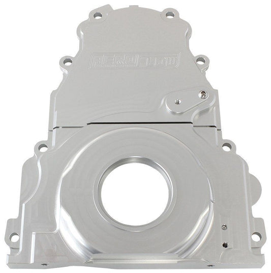 Aeroflow AF64-4361S Holden / Chev LS Billet 2 Piece Timing Cover Silver Anodised