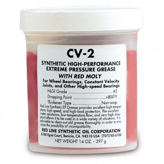 Redline RED80401 Red Line Synthetic High Performance Cv-2 Grease w/ Moly 397G 14 Oz