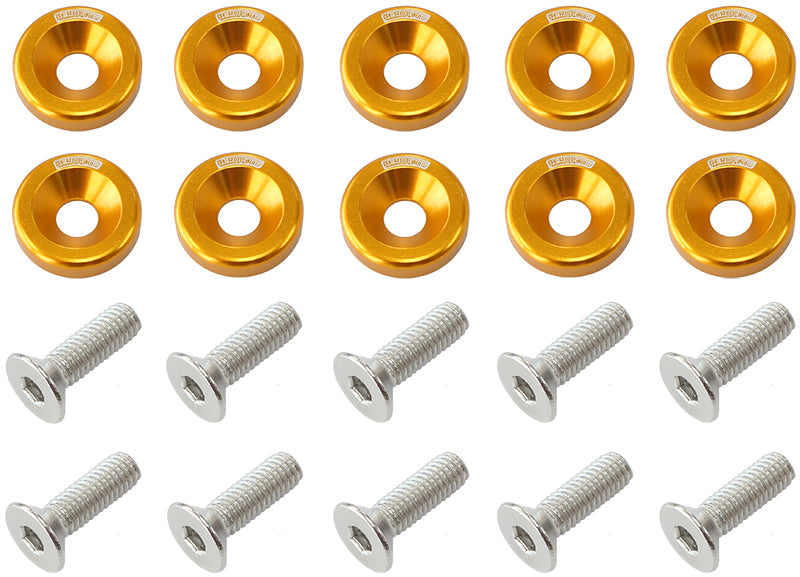 Aeroflow AF64-4365G Billet Dress Up / Fender Bolt (10 Pack) M6 x 1.00mm UHL 20mm