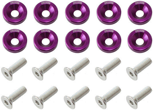 Aeroflow AF64-4365PUR Billet Dress Up / Fender Bolt (10 Pack) M6 x 1.00mm UHL 20mm