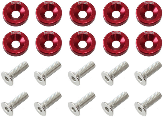 Aeroflow AF64-4365R Billet Dress Up / Fender Bolt (10 Pack) M6 x 1.00mm UHL 20mm