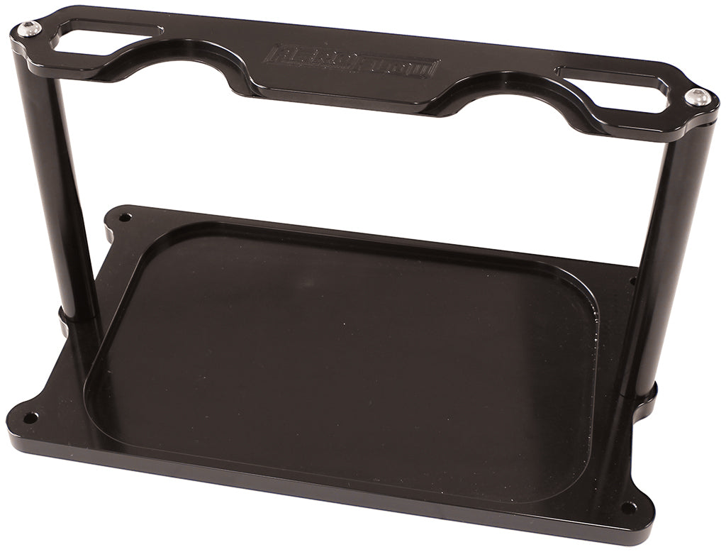 Aeroflow AF64-4366BLK Battery Hold Down Tray Black Billet Optima Aeroflow- AF64-4366Blk