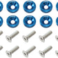 Aeroflow AF64-4371 BILLET DRESS UP FENDER BOLT 10 PACK 5/16 UNC UHL 25MM BLUE