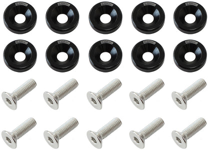 Aeroflow Performance Products AF64-4371BLK BILLET DRESS UP / FENDER BOLT 10 PACK 5/16 UNC UHL 25MM BLAC