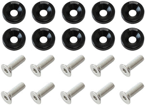 Aeroflow AF64-4371BLK BILLET DRESS UP / FENDER BOLT 10 PACK 5/16 UNC UHL 25MM BLAC