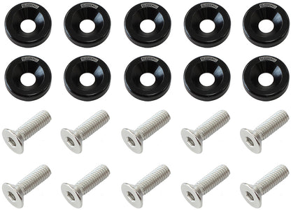 Aeroflow Performance Products AF64-4371BLK BILLET DRESS UP / FENDER BOLT 10 PACK 5/16 UNC UHL 25MM BLAC
