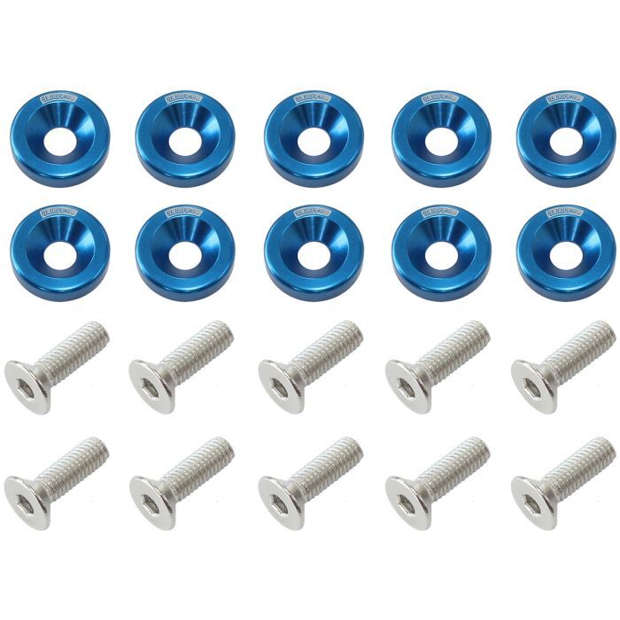 Aeroflow AF64-4374 Billet Dress-Up/Fender Bolt Kit M8 x 1.25mm (20mm UHL) Blue Finish
