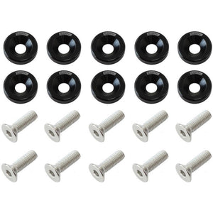 Aeroflow AF64-4374BLK Billet Dress-Up/Fender Bolt Kit M8 x 1.25mm (20mm UHL) Black Finish