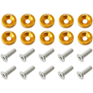 Aeroflow AF64-4374G Billet Dress-Up/Fender Bolt Kit M8 x 1.25mm (20mm UHL) Gold Finish