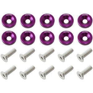 Aeroflow AF64-4374PUR Billet Dress-Up/Fender Bolt Kit M8 x 1.25mm (20mm UHL) Purple Finish