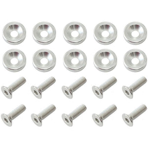 Aeroflow AF64-4374S Billet Dress-Up/Fender Bolt Kit M8 x 1.25mm (20mm UHL) Silver Finish