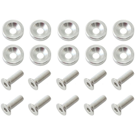 Aeroflow AF64-4374S Billet Dress-Up/Fender Bolt Kit M8 x 1.25mm (20mm UHL) Silver Finish