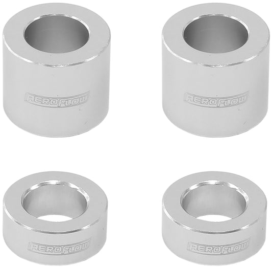 Aeroflow AF64-4377 BILLET BOLT SPACERS M10 SILVER3/8 PACK OF 4
