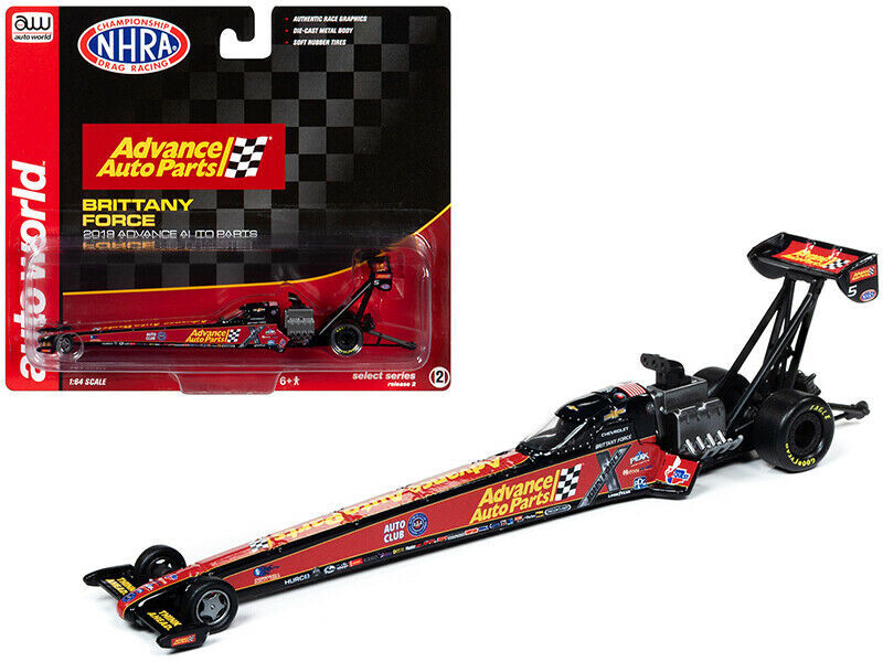 Auto World RLA-AWSP025 1:64 Scale Brittany Force 2019 Nhra Top Fuel Dragster Diecast Model