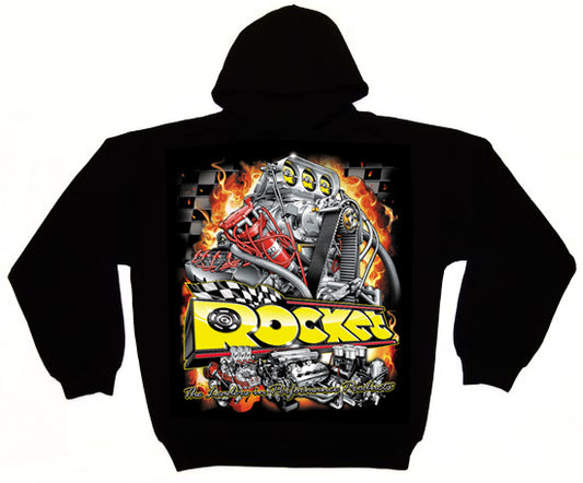 Aeroflow ROCKETHOOD-L Rocket Hoody " Hemi Engine" Black Large Rocket -Rockethood-L