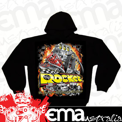 Aeroflow ROCKETHOOD-M Rocket Hoody " Hemi Engine" Black Medium Rocket -Rockethood-M