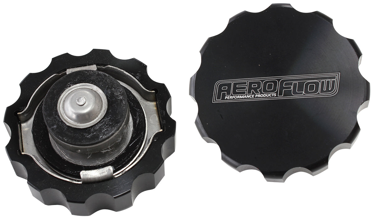 Aeroflow AF64-5033BLK Billet Radiator Cap 32mm 1.44B Complete with Billet Cover