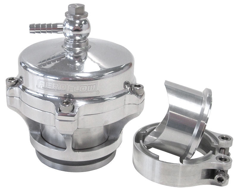 Aeroflow AF64-5050 50mm Blow Off Valve Polished Finish V-Band Weld-On Flange