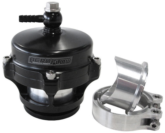 Aeroflow AF64-5050BLK 50mm Blow Off Valve Black Finish V-Band Weld-On Flange
