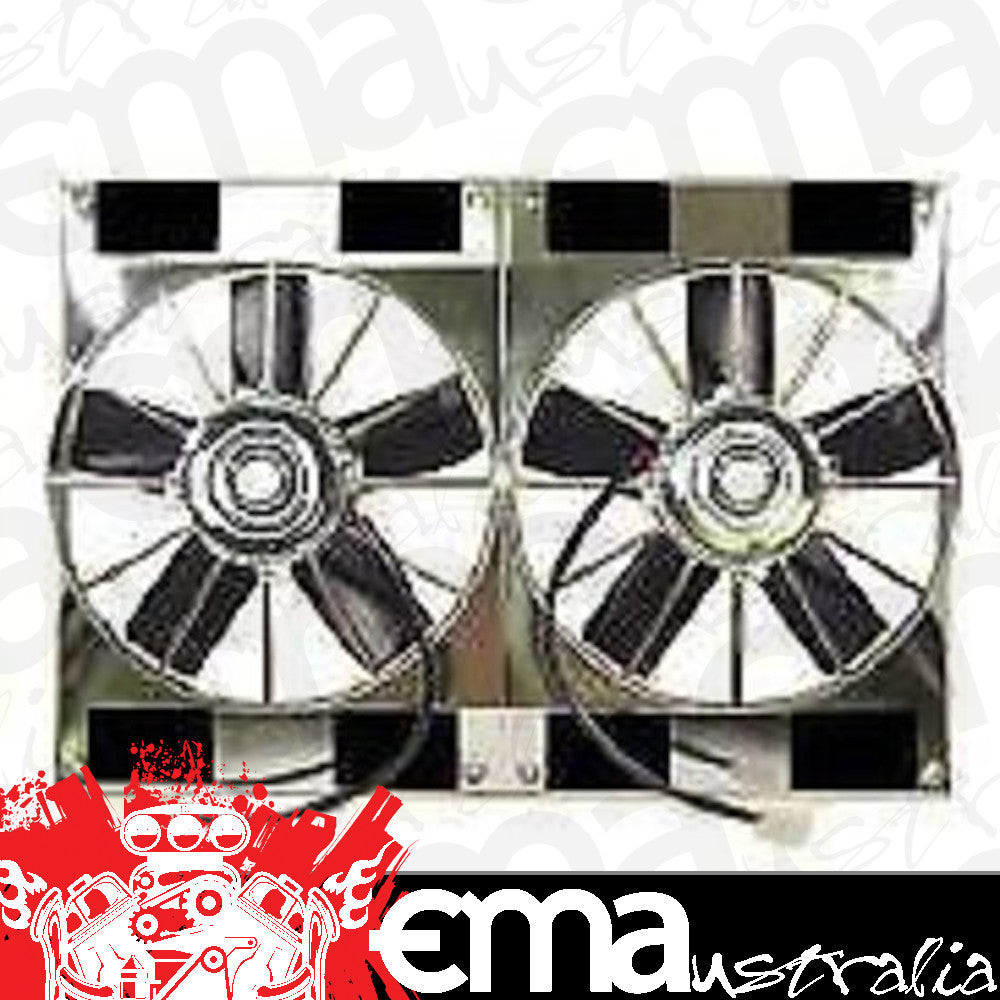 RPC RPCR1209 Dual Electric High Flow 11" Radiator Fans 12V w/ 2800CFM Chrome