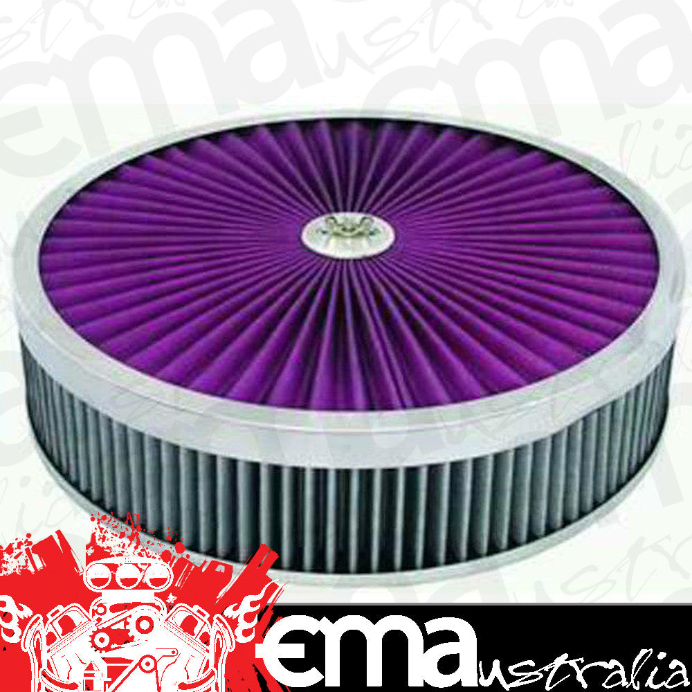 RPC RPCR2029x Chrome Super Flow Air Filter Assembly 14" x 3" Multi-Layer Cotton