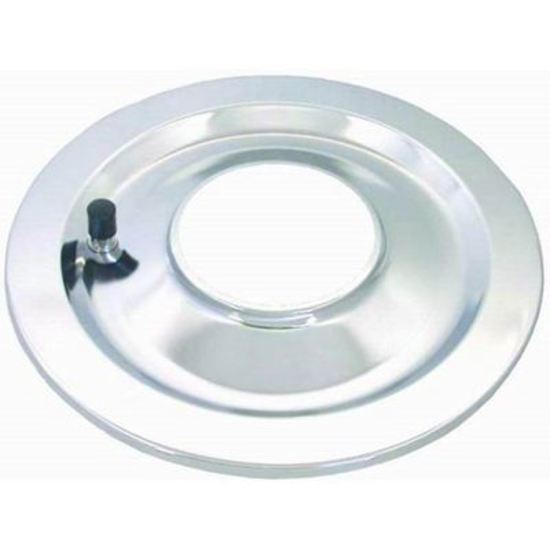 RPC RPCR2148B Round Flat Style Air Cleaner Base 14' Diameter fits 5.125' Carburettor Neck Chrome Plated Steel