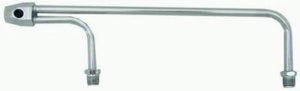 RPC RPCR2197x Chrome Steel Holley Fuel Line w/ Dual Metering Blocks 3/8" Tube Diameter 9-5/16" Centers