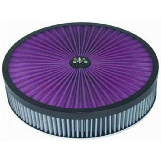 RPC RPCR2407x Round Super Flow Air Cleaner Set 4' x 3' Black Coated Aluminum Trimmed Top Off-Set Chrome Plated Steel Base