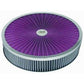 RPC RPCR2427x Round Super Flow Air Cleaner Set 14' x 4' Chrome Plated Aluminum Trimmed Top Off-Set Chrome Plated Steel Base