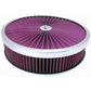 RPC RPCR2441x Round Super Flow Air Cleaner Set 14' x 3' Chrome Plated Aluminum Trimmed Top Dominator Chrome Plated Steel Base