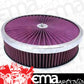 RPC RPCR2441x Round Super Flow Air Cleaner Set 14' x 3' Chrome Plated Aluminum Trimmed Top Dominator Chrome Plated Steel Base