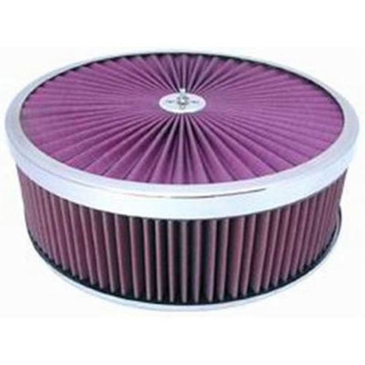 RPC RPCR2442x Round Super Flow Air Cleaner Set 4' x 4' Chrome Plated Aluminum Trimmed Top Dominator Chrome Plated Steel Base