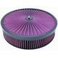 RPC RPCR2446x Round Super Flow Air Cleaner Set 14' x 3' Black Coated Aluminum Trimmed Top Dominator Chrome Plated Steel Base