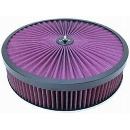 RPC RPCR2446x Round Super Flow Air Cleaner Set 14' x 3' Black Coated Aluminum Trimmed Top Dominator Chrome Plated Steel Base