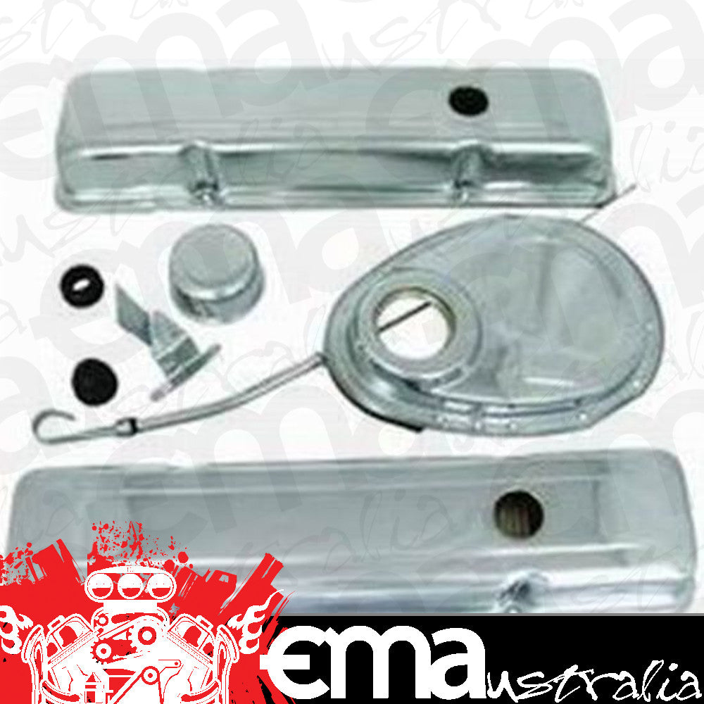 RPC RPCR3023 Chrome Dress Up Kit suit Chev SB 283-350Ci Short Valve Covers