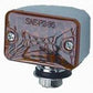 RPC RPCR31-582 Chrome Large Turn Signal Light w/ Amber Lens Single Filament Bulb 2-3/4" W x 1-1/8" H x 2" D