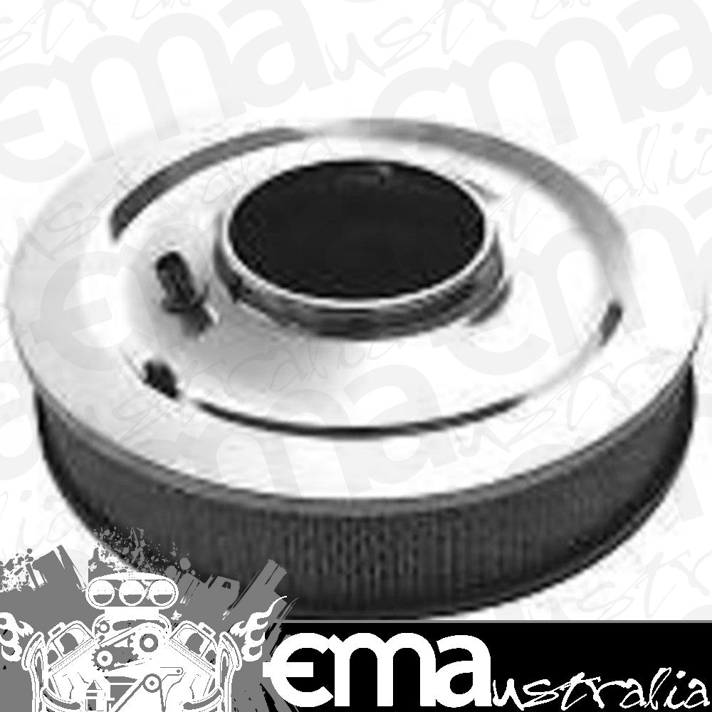 RPC RPCR3196 14x3" Stainless Muscle Car Style Air Cleaner Flat Base 5-1/8" Neck