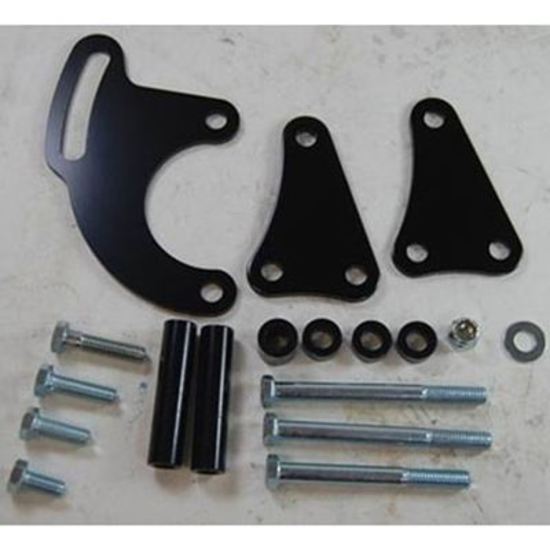 RPC RPCR3831 Saginaw Power Steering Bracket Small Block Chevrolet Long Water Pump Incl Hardware Black