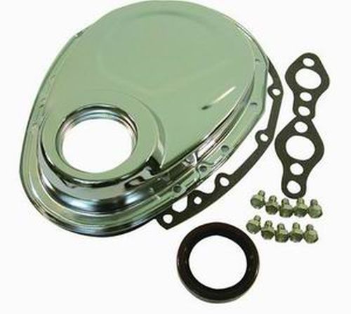 RPC RPCR4934 Chrome Steel Timing Cover suit Chev SB 283-350 w/ Seal & Hardware