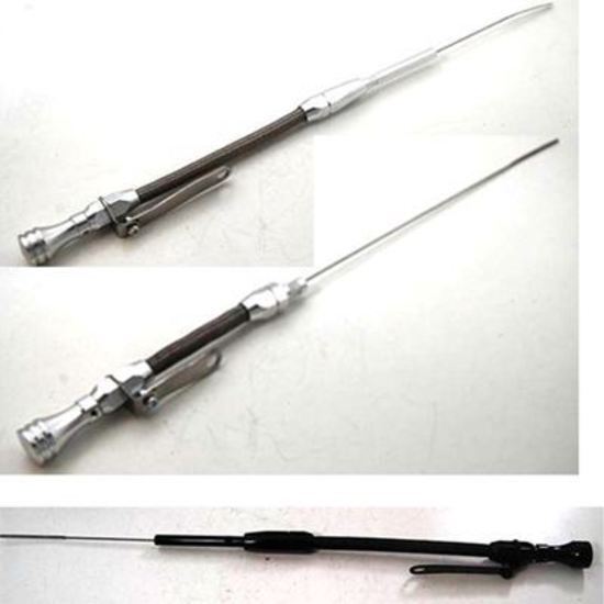 RPC RPCR5002BK Flexible Engine Oil Dipstick Pre-79 Small Block Chev Stainless Steel Dipstick Anodized Black Finish