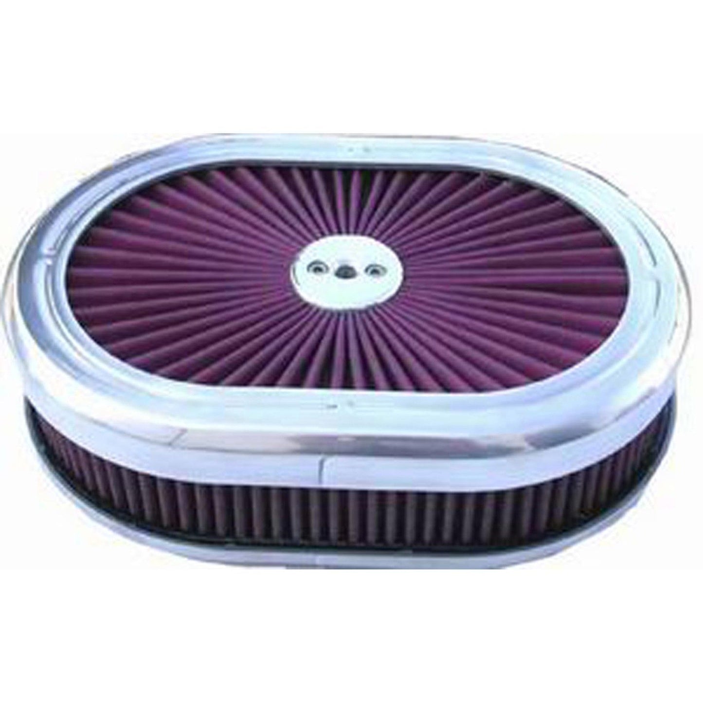 RPC RPCR5020 Oval Super Flow Alloy Air Cleaner 12"x 2" Polished fits 5-1/8" Neck