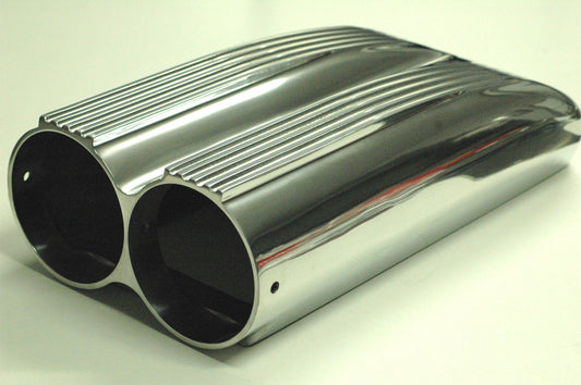 RPC RPCR5234 Polished Aluminium Finned "Shot Gun" Hood Scoop w/ Paper Element